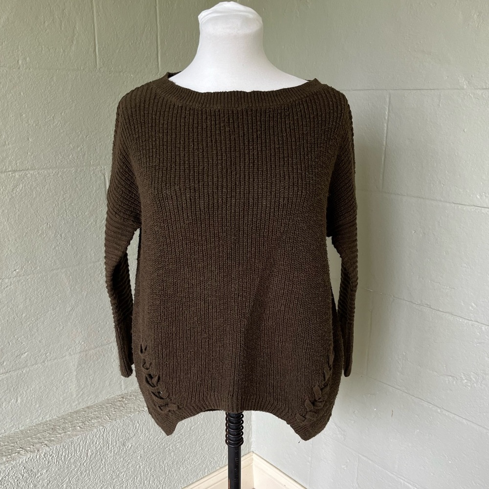 Express olive green sweater